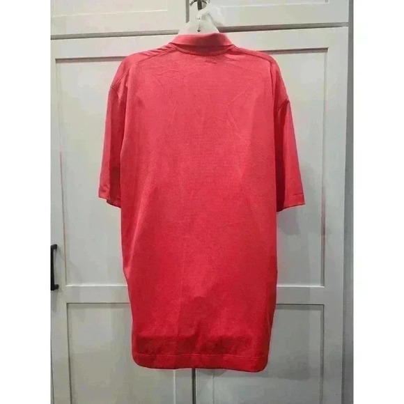 Nike Golf Dri-Fit Shirt Mens Large Red Short Sleeve Polo Polyester - Picture 4 of 7